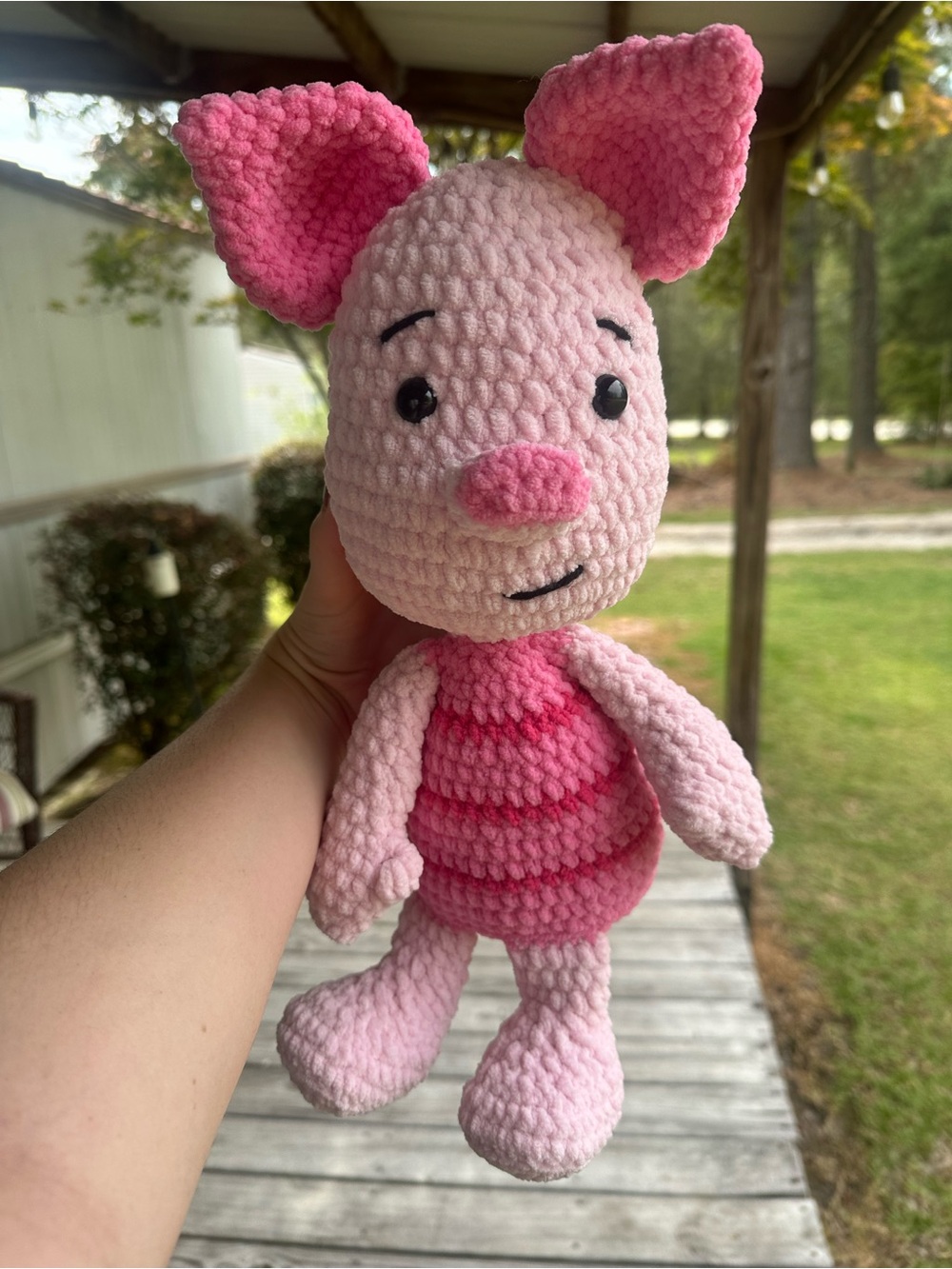 Handmade Crochet Winnie the Pooh Piglet Amigurumi Stuffed Animal Toy